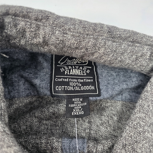 NWT Grayers Heritage Flannel Button Down Shirt Heavy Cotton Mens Size‎ 2XL Gray. - Picture 6 of 10